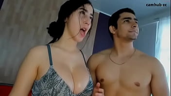 Busty girl fucks in front of the camera